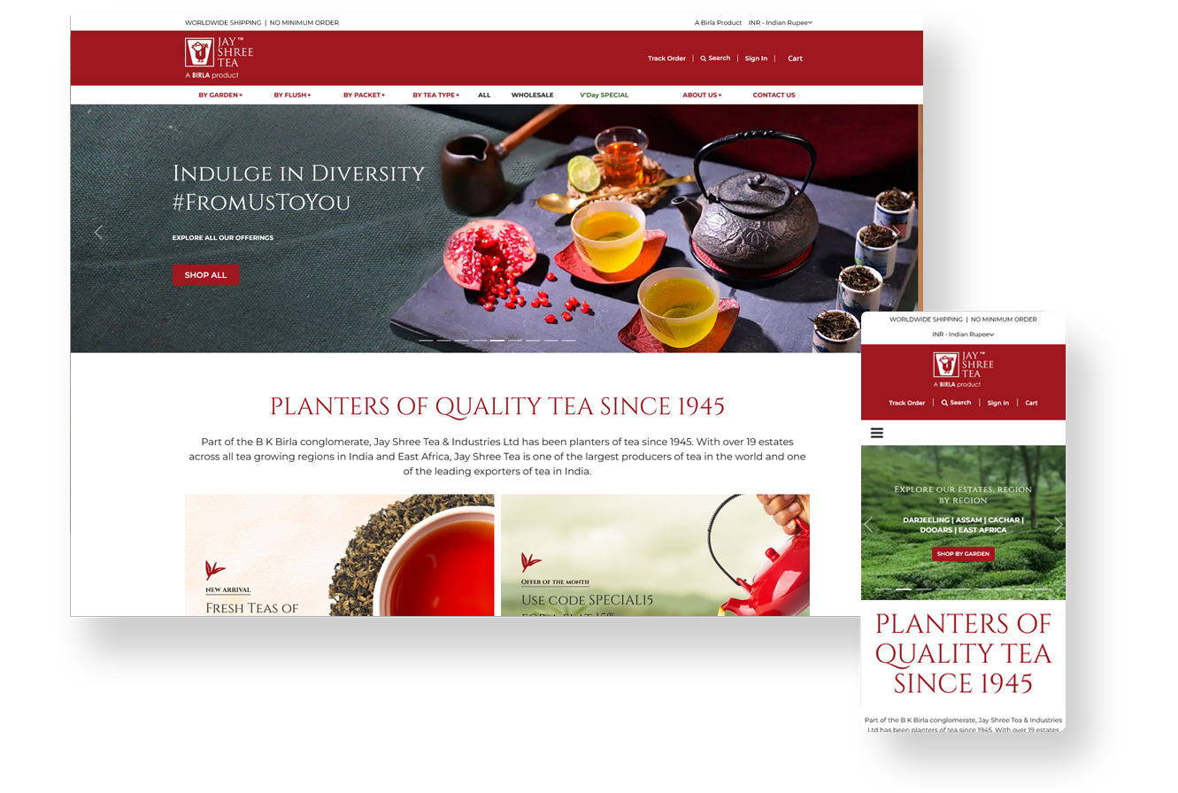 Jay Shree Tea - Website Development by TechShu 