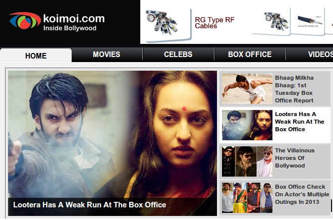 Website Home Page of Koimoi.com – Bollywood Trade Analyst - Techshu