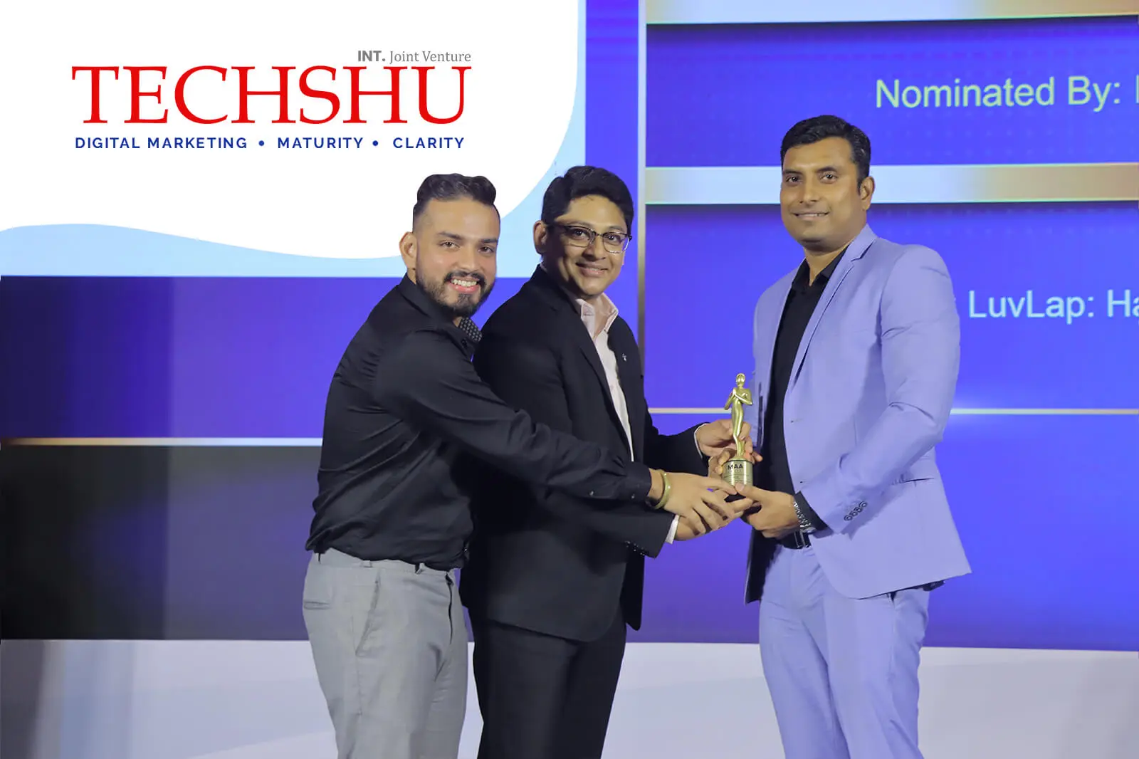 Award ceremony with TechShu team